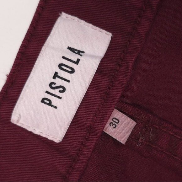 Pistola‎ X Revolve Tammy High Rise Trouser Merlot Burgundy Exposed Button Fly 30 - Picture 6 of 16